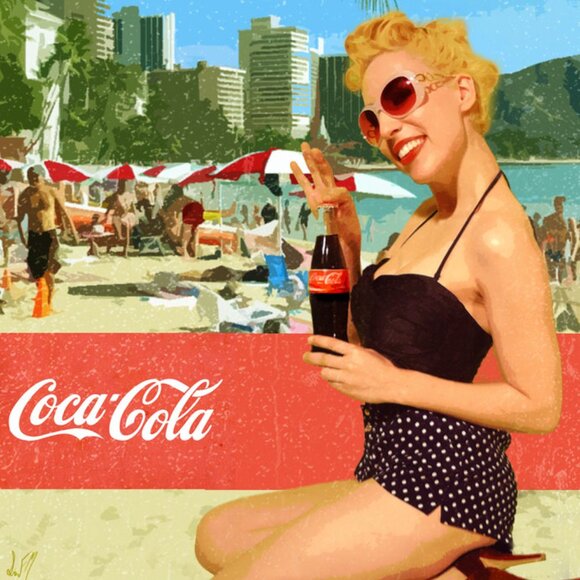 One Piece Halter Swimsuit Pinup Retro Look - Picture 2 of 5